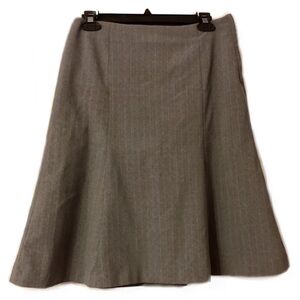Gap Size 2 Elegant Gray Pinstripe Women's Office Midi Circle Skirt